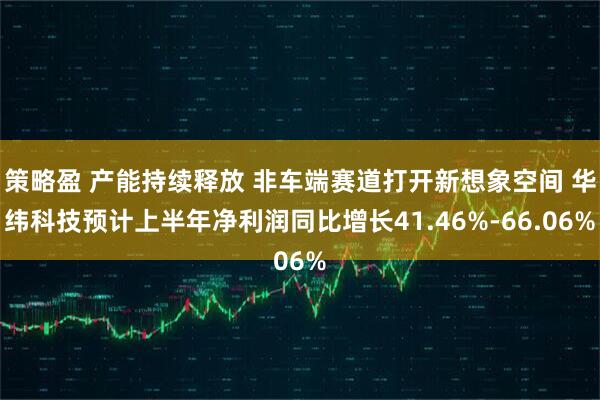 策略盈 产能持续释放 非车端赛道打开新想象空间 华纬科技预计上半年净利润同比增长41.46%-66.06%